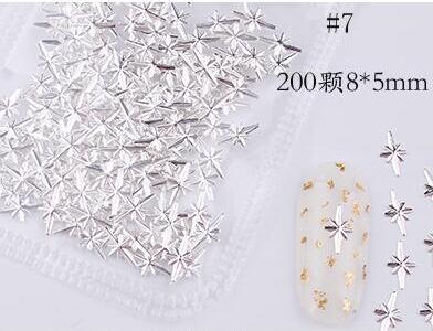500*200Pcs Nail Metal Rivets Charms 3D Nail Art Decoration Star + Moon 31 size / shape Nail Studs Rivets 3D Nail Art Decoration