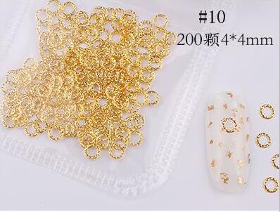 500*200Pcs Nail Metal Rivets Charms 3D Nail Art Decoration Star + Moon 31 size / shape Nail Studs Rivets 3D Nail Art Decoration
