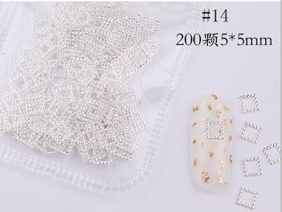 500*200Pcs Nail Metal Rivets Charms 3D Nail Art Decoration Star + Moon 31 size / shape Nail Studs Rivets 3D Nail Art Decoration