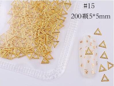 500*200Pcs Nail Metal Rivets Charms 3D Nail Art Decoration Star + Moon 31 size / shape Nail Studs Rivets 3D Nail Art Decoration