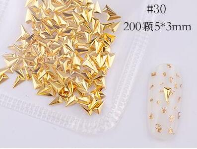 500*200Pcs Nail Metal Rivets Charms 3D Nail Art Decoration Star + Moon 31 size / shape Nail Studs Rivets 3D Nail Art Decoration