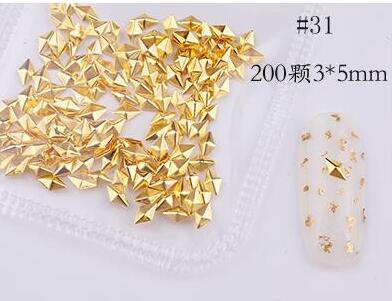 500*200Pcs Nail Metal Rivets Charms 3D Nail Art Decoration Star + Moon 31 size / shape Nail Studs Rivets 3D Nail Art Decoration