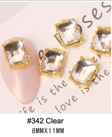 PABN 10pcs 3D Nail Crystals Rhinestone AB Charms Square Nail Gems Nail Art Decoration Manicure Accessories Nail Shiny Jewelry S#