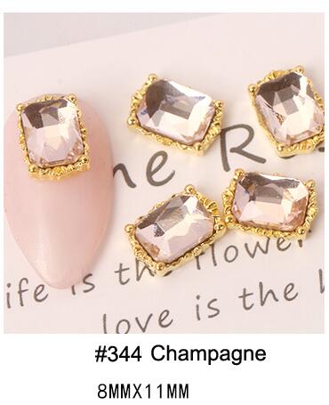 PABN 10pcs 3D Nail Crystals Rhinestone AB Charms Square Nail Gems Nail Art Decoration Manicure Accessories Nail Shiny Jewelry S#