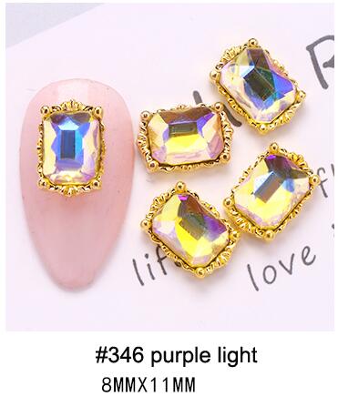 PABN 10pcs 3D Nail Crystals Rhinestone AB Charms Square Nail Gems Nail Art Decoration Manicure Accessories Nail Shiny Jewelry S#