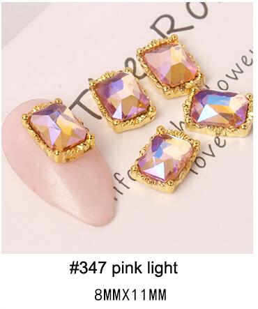 PABN 10pcs 3D Nail Crystals Rhinestone AB Charms Square Nail Gems Nail Art Decoration Manicure Accessories Nail Shiny Jewelry S#