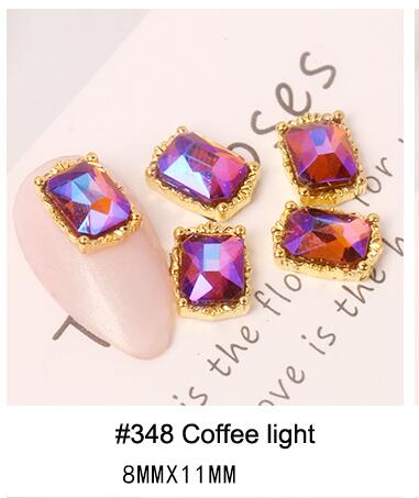 PABN 10pcs 3D Nail Crystals Rhinestone AB Charms Square Nail Gems Nail Art Decoration Manicure Accessories Nail Shiny Jewelry S#