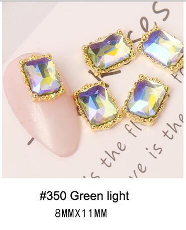 PABN 10pcs 3D Nail Crystals Rhinestone AB Charms Square Nail Gems Nail Art Decoration Manicure Accessories Nail Shiny Jewelry S#