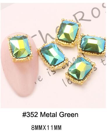 PABN 10pcs 3D Nail Crystals Rhinestone AB Charms Square Nail Gems Nail Art Decoration Manicure Accessories Nail Shiny Jewelry S#