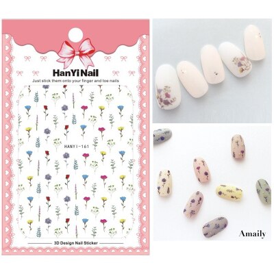 Flower 3D Nail Sticker Transparent Moon DIY Sticker Decals Tips Manicure Charm Design Adhesive Tips Art For Nail