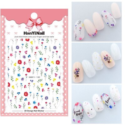 Flower 3D Nail Sticker Transparent Moon DIY Sticker Decals Tips Manicure Charm Design Adhesive Tips Art For Nail