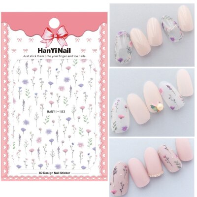 Flower 3D Nail Sticker Transparent Moon DIY Sticker Decals Tips Manicure Charm Design Adhesive Tips Art For Nail