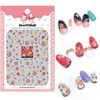 Flower 3D Nail Sticker Transparent Moon DIY Sticker Decals Tips Manicure Charm Design Adhesive Tips Art For Nail