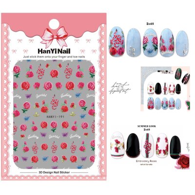 Flower 3D Nail Sticker Transparent Moon DIY Sticker Decals Tips Manicure Charm Design Adhesive Tips Art For Nail