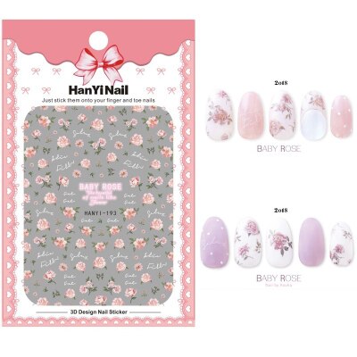 Flower 3D Nail Sticker Transparent Moon DIY Sticker Decals Tips Manicure Charm Design Adhesive Tips Art For Nail