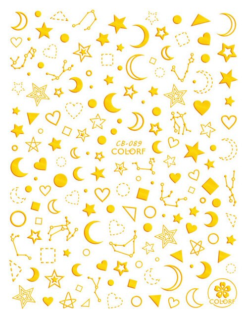 Flower 3D Nail Sticker Transparent Moon DIY Sticker Decals Tips Manicure Charm Design Adhesive Tips Art For Nail