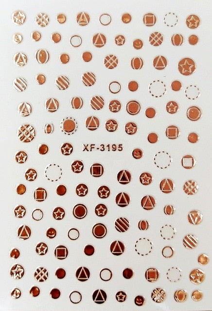 Flower 3D Nail Sticker Transparent Moon DIY Sticker Decals Tips Manicure Charm Design Adhesive Tips Art For Nail