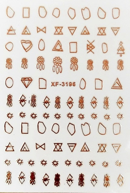 Flower 3D Nail Sticker Transparent Moon DIY Sticker Decals Tips Manicure Charm Design Adhesive Tips Art For Nail