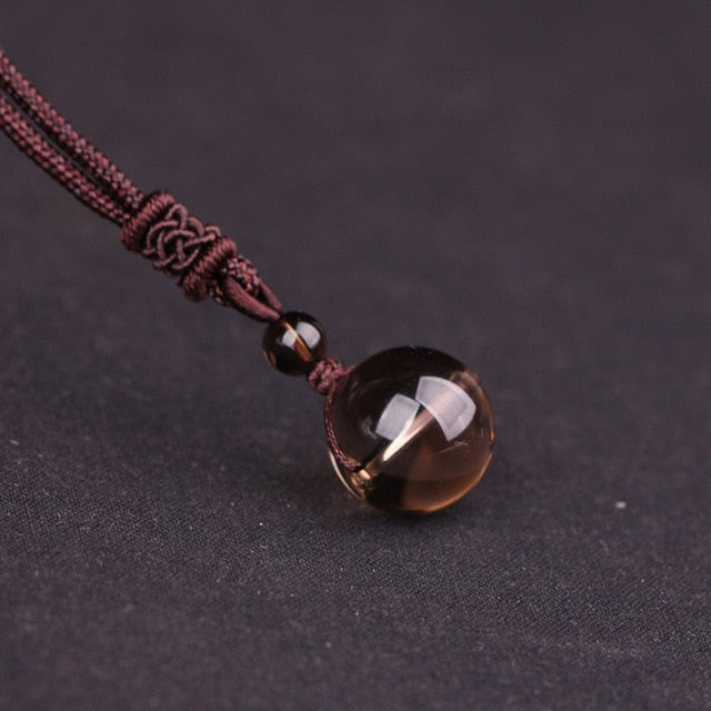 16mm Black Obsidian Glod Obsidian Tiger Eye Stone Pendant Transfer Lucky Amulet Crystal Pendant Necklace Jewelry