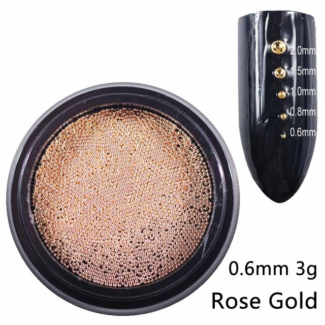 Beads for Nails Micro Metal Beads 0.6-2.0mm 3D Nail Studs Alloy Nail Jewelry Charms Supplies Art Decorations Steel Caviar Ball