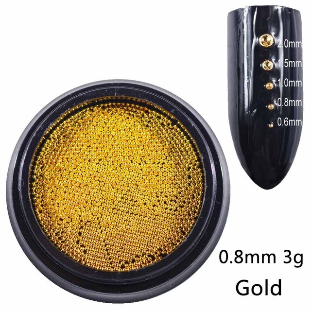 Beads for Nails Micro Metal Beads 0.6-2.0mm 3D Nail Studs Alloy Nail Jewelry Charms Supplies Art Decorations Steel Caviar Ball