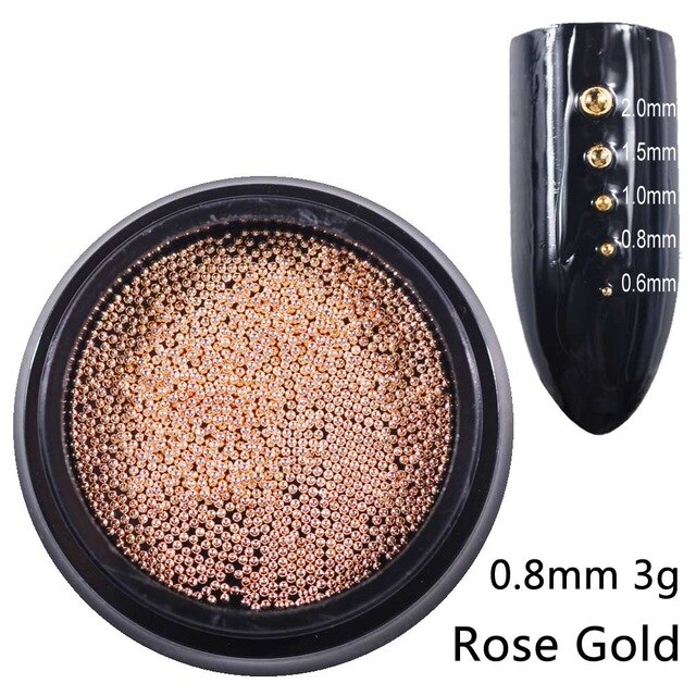 Beads for Nails Micro Metal Beads 0.6-2.0mm 3D Nail Studs Alloy Nail Jewelry Charms Supplies Art Decorations Steel Caviar Ball