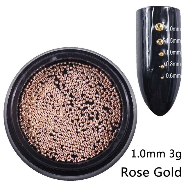 Beads for Nails Micro Metal Beads 0.6-2.0mm 3D Nail Studs Alloy Nail Jewelry Charms Supplies Art Decorations Steel Caviar Ball