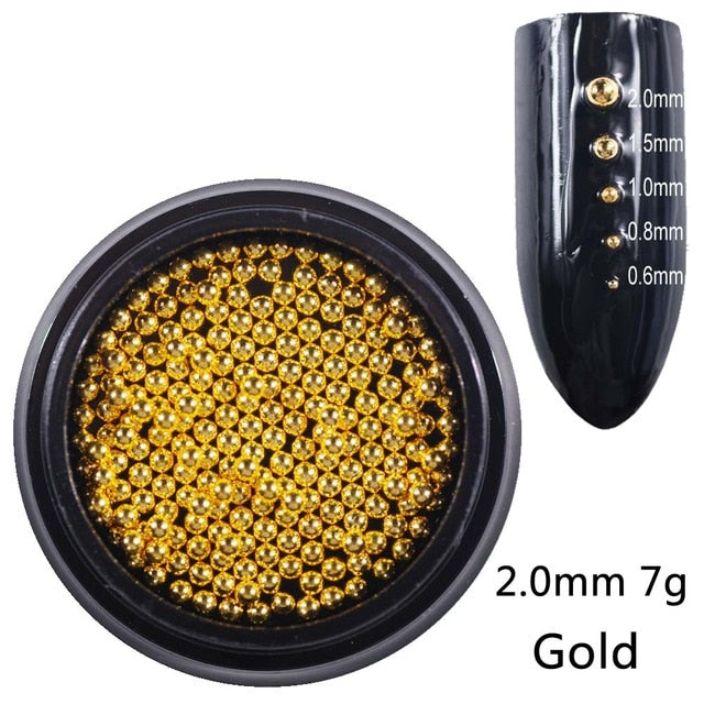 Beads for Nails Micro Metal Beads 0.6-2.0mm 3D Nail Studs Alloy Nail Jewelry Charms Supplies Art Decorations Steel Caviar Ball