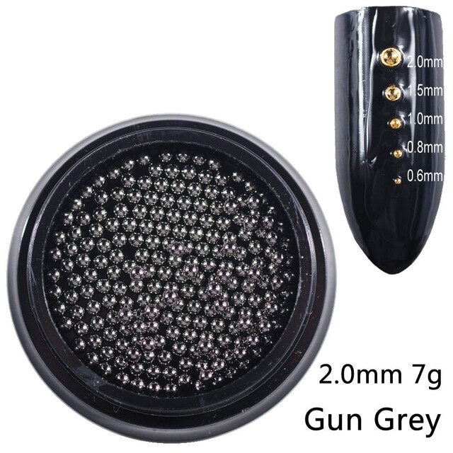 Beads for Nails Micro Metal Beads 0.6-2.0mm 3D Nail Studs Alloy Nail Jewelry Charms Supplies Art Decorations Steel Caviar Ball