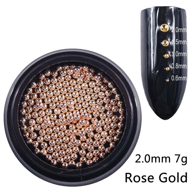 Beads for Nails Micro Metal Beads 0.6-2.0mm 3D Nail Studs Alloy Nail Jewelry Charms Supplies Art Decorations Steel Caviar Ball