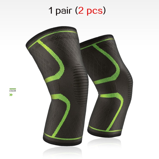 WorthWhile 1 Pair Elastic Nylon Knee Pads Fitness Protective Gear Sports Kneepad Patella Brace Support for Basketball Volleyball