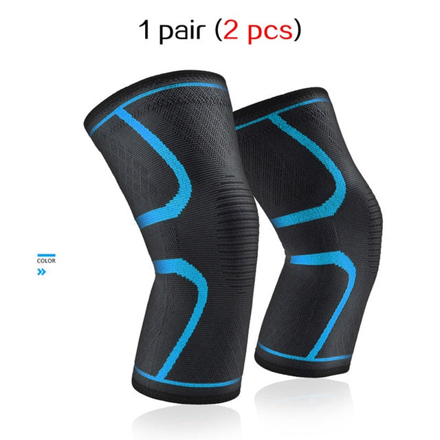 WorthWhile 1 Pair Elastic Nylon Knee Pads Fitness Protective Gear Sports Kneepad Patella Brace Support for Basketball Volleyball