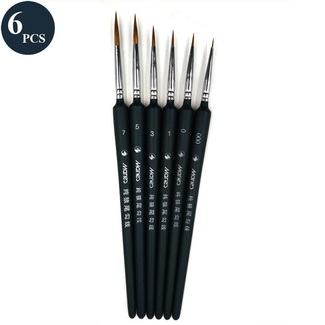 Premium Quality Paint Brush Set Sable Hair Miniature Hook Line Pen for Detail Art Painting Brush Art Nail Drawing Art Supplies