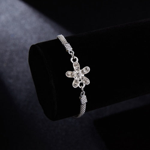 Trendy Silver Plated Blue Crystal Eyes Lucky Bracelets Turkish Evil Eye Star Palm Coconut Tree Charm Chain Bracelet for Women