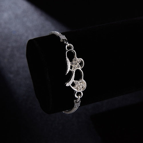 Trendy Silver Plated Blue Crystal Eyes Lucky Bracelets Turkish Evil Eye Star Palm Coconut Tree Charm Chain Bracelet for Women