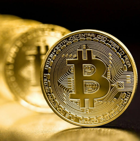 Gold Bitcoin Commemorative Round Collectors Coin Bit Coin is Gold Plated Coins