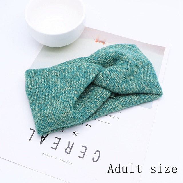 Baby Headband Women Girl Twisted Hair Band Kids Woolen Headwrap Mommy and Me Headbands Toddler Spring Turban Hair Accessories