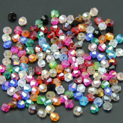 JHNBY 3mm 200pcs AAA Bicone Upscale Austrian crystals beads AB color plating Loose bead bracelet Jewelry Making Accessories DIY