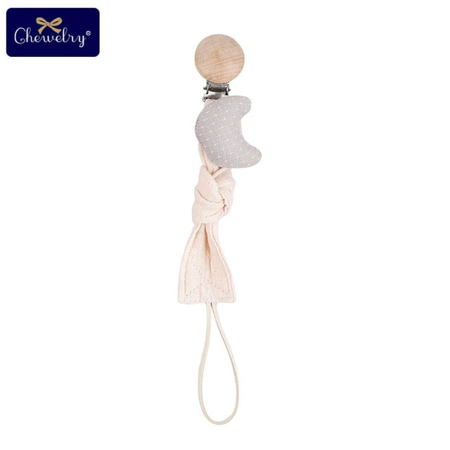 1pc Baby Dummy Pacifier Chain Clip Cotton Cloth Plush Dolls Animal Wood Rodent Nipples Holder Newborn Toys Teether Accessories