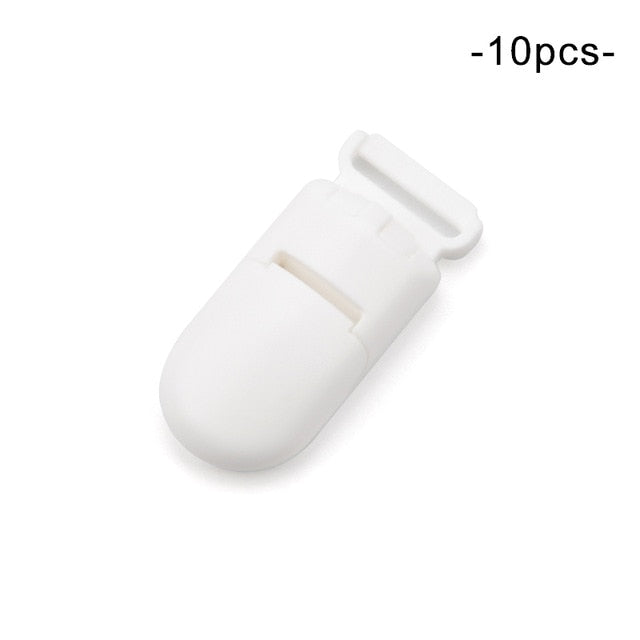 LOFCA 10pcs Baby Pacifier Clips Solid Plastic Pacifier Clips Soother Holder Infant Pacifier Nipples Holder Multi Color Clamp Toy