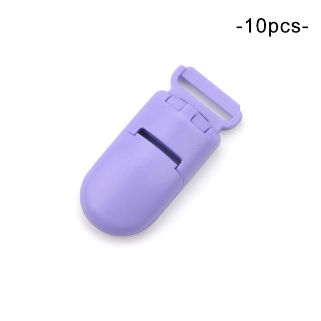 LOFCA 10pcs Baby Pacifier Clips Solid Plastic Pacifier Clips Soother Holder Infant Pacifier Nipples Holder Multi Color Clamp Toy