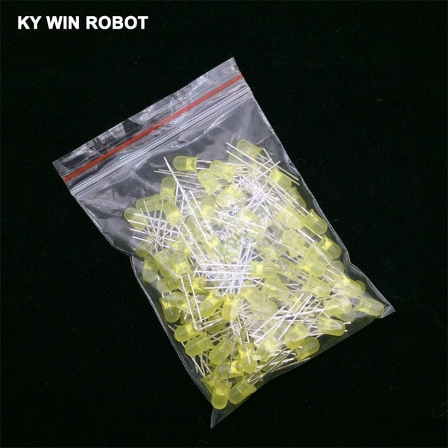 100pcs 5mm LED Diode 5 mm Assorted Kit White Green Red Blue Yellow Orange Pink Purple Warm white DIY Light Emitting Diode