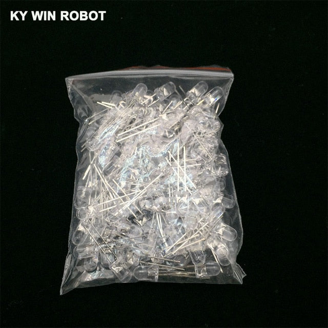 100pcs 5mm LED Diode 5 mm Assorted Kit White Green Red Blue Yellow Orange Pink Purple Warm white DIY Light Emitting Diode