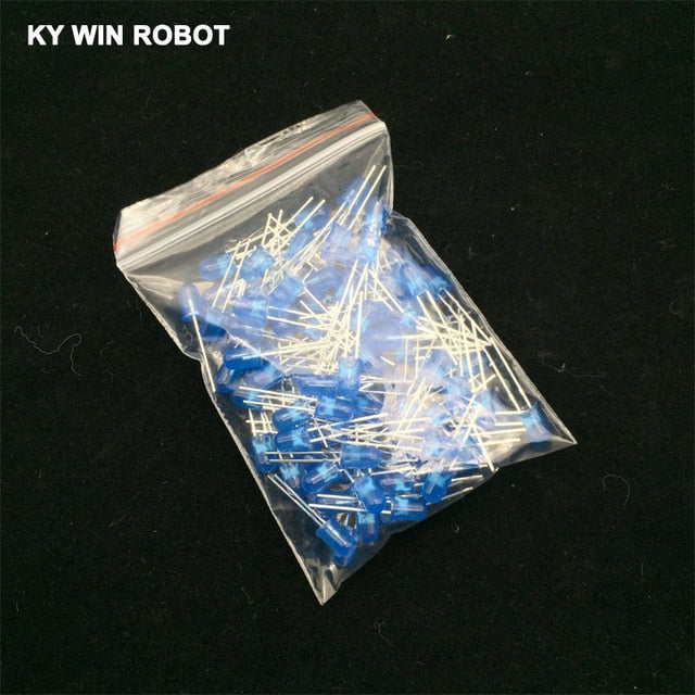 100pcs 5mm LED Diode 5 mm Assorted Kit White Green Red Blue Yellow Orange Pink Purple Warm white DIY Light Emitting Diode