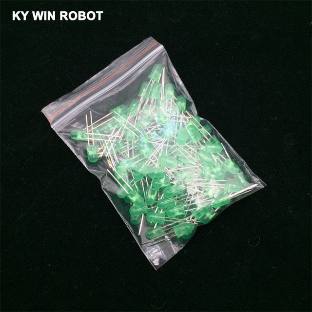 100pcs 5mm LED Diode 5 mm Assorted Kit White Green Red Blue Yellow Orange Pink Purple Warm white DIY Light Emitting Diode