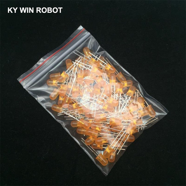 100pcs 5mm LED Diode 5 mm Assorted Kit White Green Red Blue Yellow Orange Pink Purple Warm white DIY Light Emitting Diode
