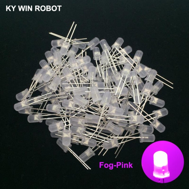 100pcs 5mm LED Diode 5 mm Assorted Kit White Green Red Blue Yellow Orange Pink Purple Warm white DIY Light Emitting Diode