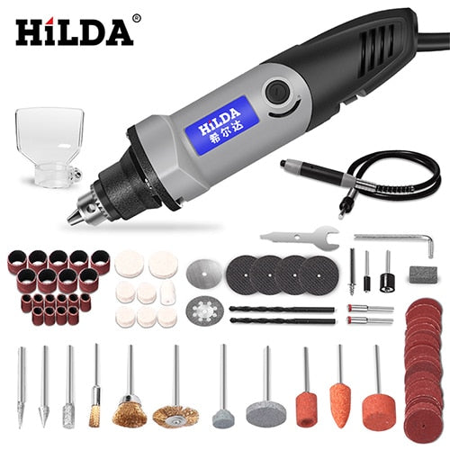 HILDA Electric Drill Dremel Grinder Engraver Pen Grinder Mini Drill Electric Rotary Tool Grinding Machine Dremel Accessories