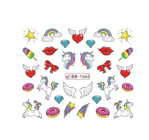 1sheet Unicorn Nail Art Stickers Temporary Stickers Unicornio Art Sticker Unicorn Party DIY Party Supplies Wedding Decoration-S