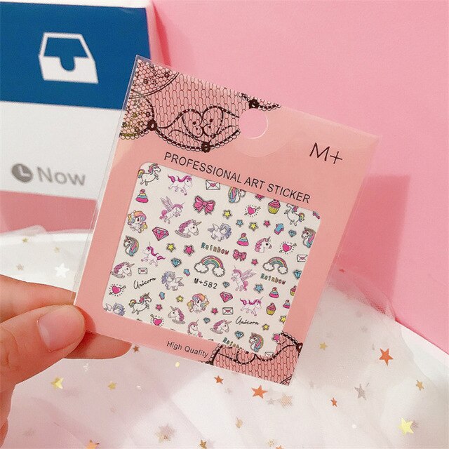 1sheet Unicorn Nail Art Stickers Temporary Stickers Unicornio Art Sticker Unicorn Party DIY Party Supplies Wedding Decoration-S